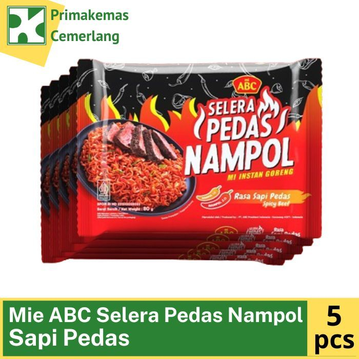 ABC Fried Noodles Extreme Spicy Beef Flavor (5 PCS) 