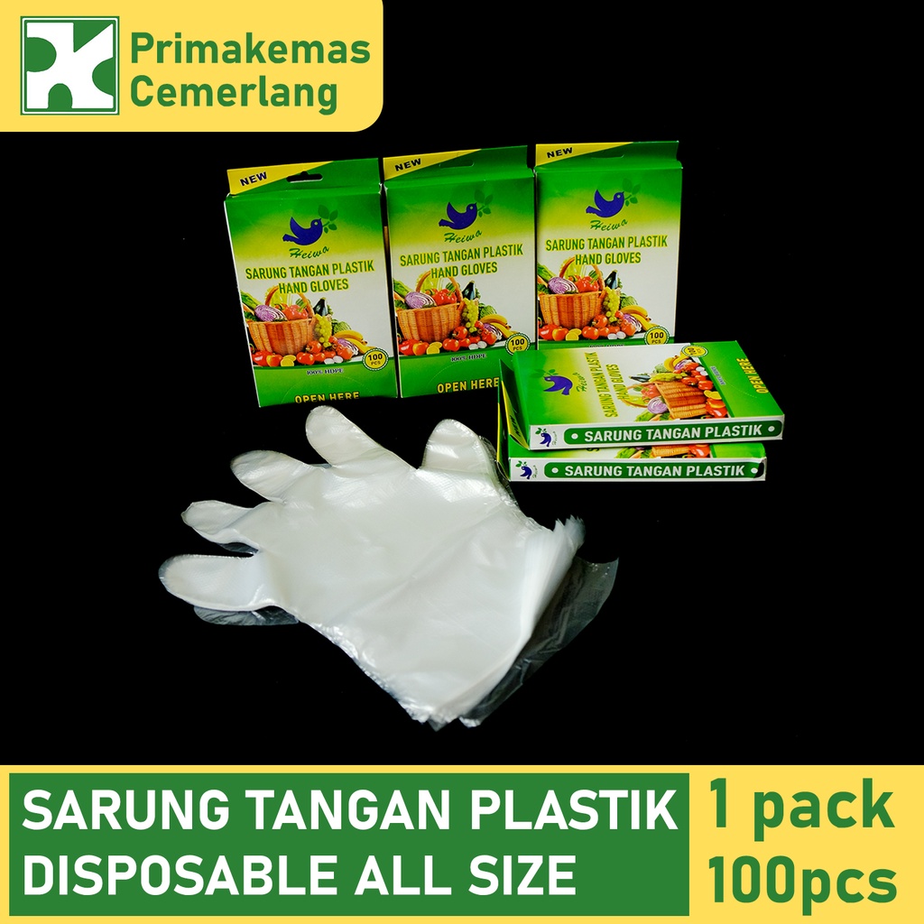 HEIWA PLASTIC GLOVES ( ALL SIZE ) DISPOSABLE 