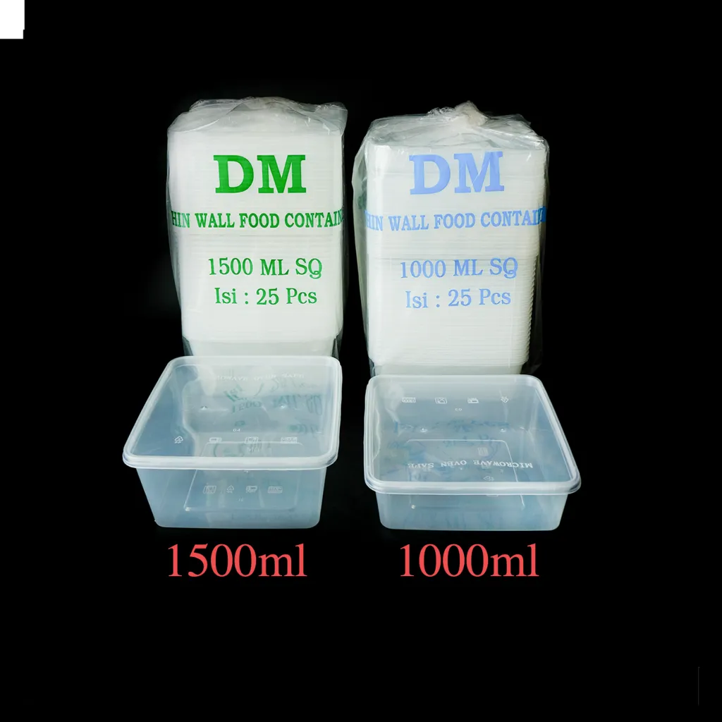 Thinwall Square DM 1500 ML / Plastic Lunch Box / Food Container 